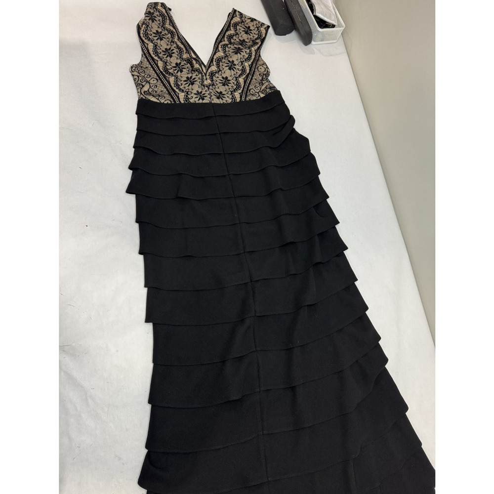 Vintage Lace Tiered Gown Jessica Howard Black Mother Bride Empire Formal 12 - Picture 16 of 16